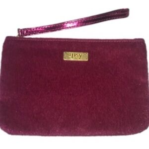 Ipsy Frilly Very Pink Vegan Fur Bag Clutch Wristlet